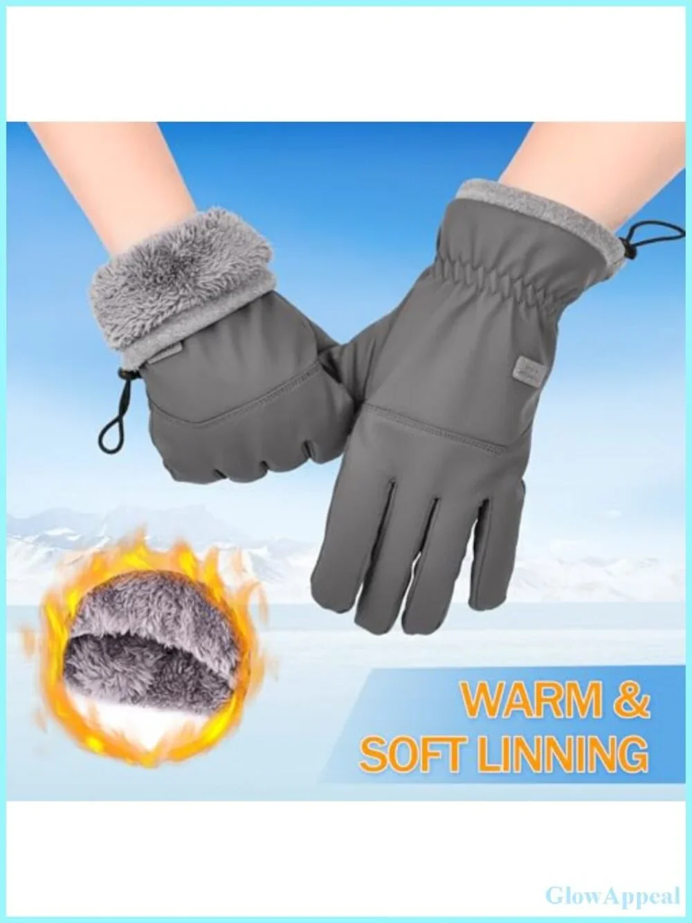 Waterproof Thermal Winter Gloves Touchscreen for Running Cycling Skiing